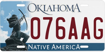 OK license plate 076AAG