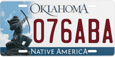 OK license plate 076ABA