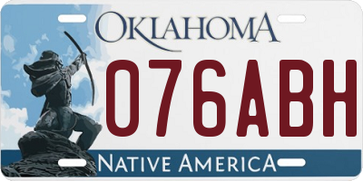 OK license plate 076ABH