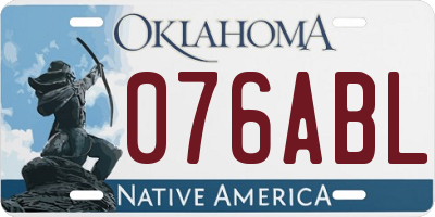 OK license plate 076ABL