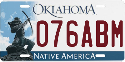 OK license plate 076ABM