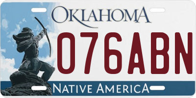 OK license plate 076ABN