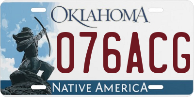 OK license plate 076ACG
