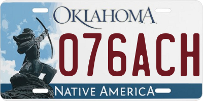 OK license plate 076ACH