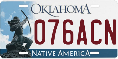 OK license plate 076ACN