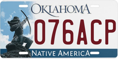 OK license plate 076ACP
