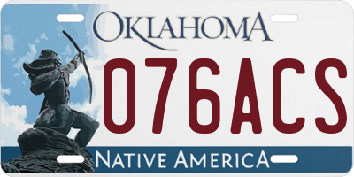 OK license plate 076ACS