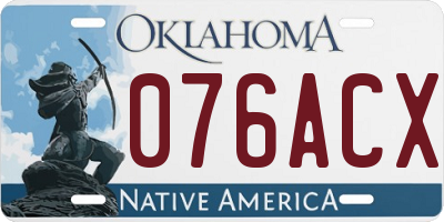 OK license plate 076ACX