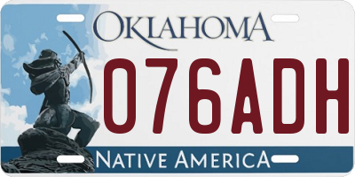 OK license plate 076ADH