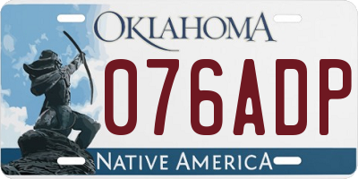 OK license plate 076ADP