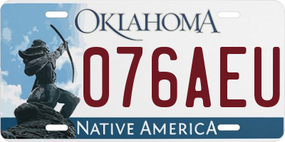 OK license plate 076AEU
