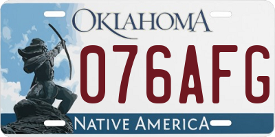 OK license plate 076AFG
