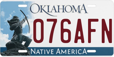 OK license plate 076AFN