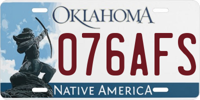 OK license plate 076AFS