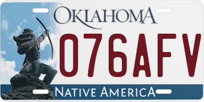 OK license plate 076AFV