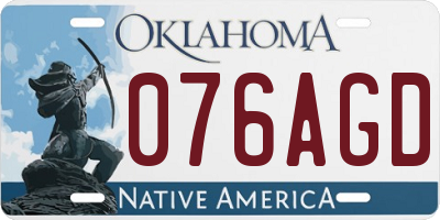 OK license plate 076AGD