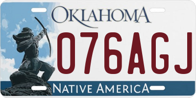 OK license plate 076AGJ