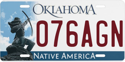 OK license plate 076AGN