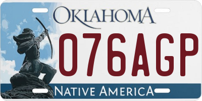 OK license plate 076AGP