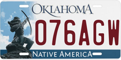 OK license plate 076AGW