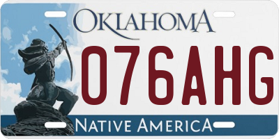 OK license plate 076AHG