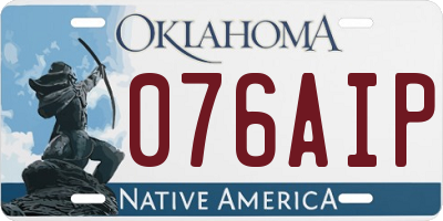 OK license plate 076AIP