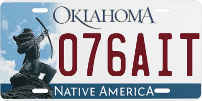 OK license plate 076AIT