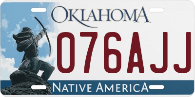 OK license plate 076AJJ