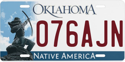 OK license plate 076AJN