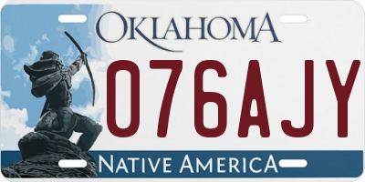 OK license plate 076AJY
