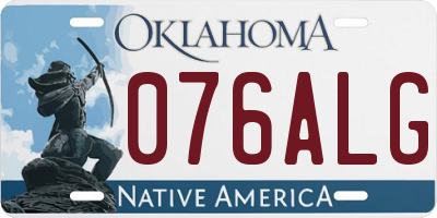 OK license plate 076ALG