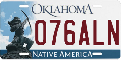 OK license plate 076ALN