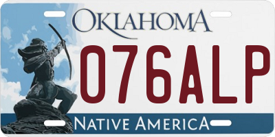 OK license plate 076ALP