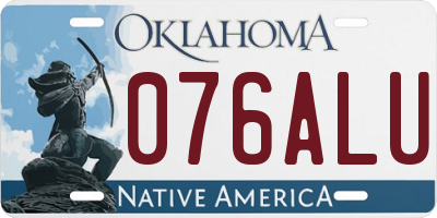 OK license plate 076ALU