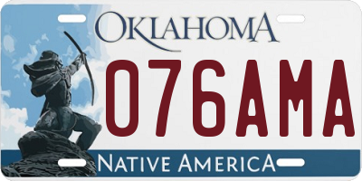 OK license plate 076AMA