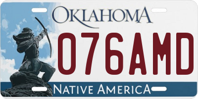 OK license plate 076AMD