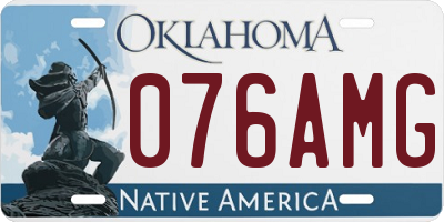 OK license plate 076AMG