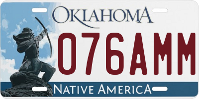 OK license plate 076AMM