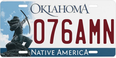 OK license plate 076AMN