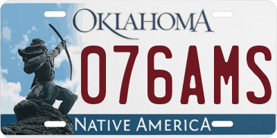OK license plate 076AMS
