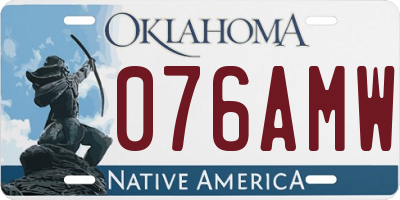 OK license plate 076AMW