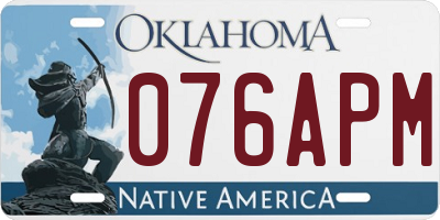 OK license plate 076APM
