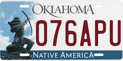 OK license plate 076APU