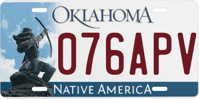OK license plate 076APV