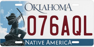 OK license plate 076AQL