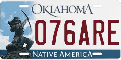 OK license plate 076ARE