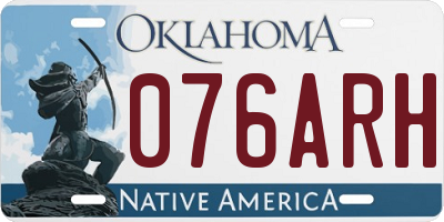 OK license plate 076ARH