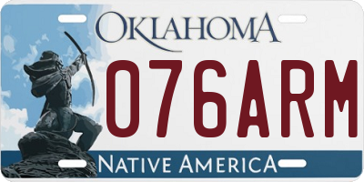 OK license plate 076ARM