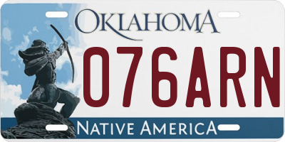 OK license plate 076ARN
