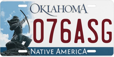 OK license plate 076ASG